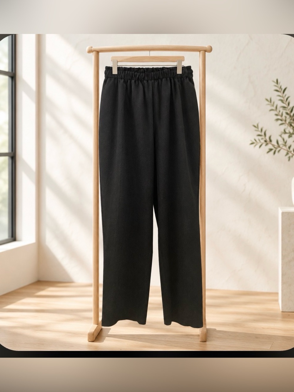 Worthington Black Elastic-Waist Relaxed Jogger Pants